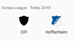 วิเคราะห์บอล – สถิติ H2H – คาดการณ์ผล ระหว่าง OFI Crete พบ Hoffenheim วันที่ 17 กันยายน 2569 เวลาประเทศไทย 23.45 น.